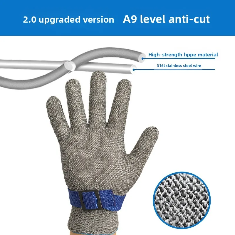 

Металлические перчатки, устойчивые к порезам перчатки американского стандарта уровня 9, устойчивые к порезам защитные рабочие перчатки уровня 5, для убоя на кухне