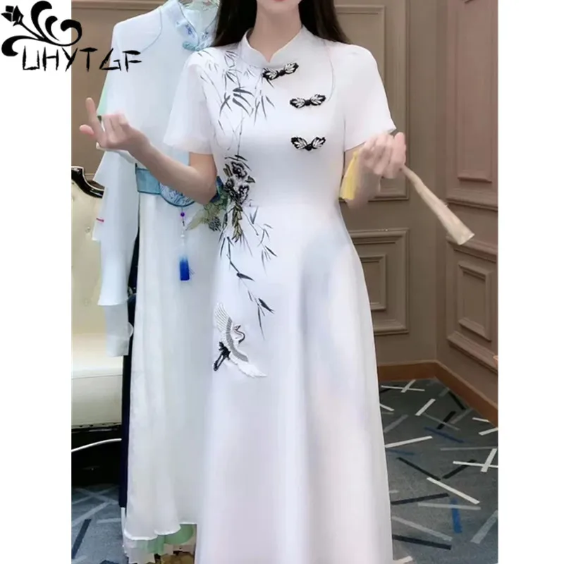 

High-Grade Noble National Style Cheongsam Women's Temperament Slim Vintage New Chinese Fashion Dress 2024 Summer New Model 3232