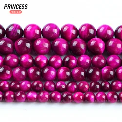 A++ Natural Rose Red Tiger Eye Stone Loose Beads for Jewelry Making Bracelet Wholesale Stone Beads DIY Accessories 4 6 8 10 12mm