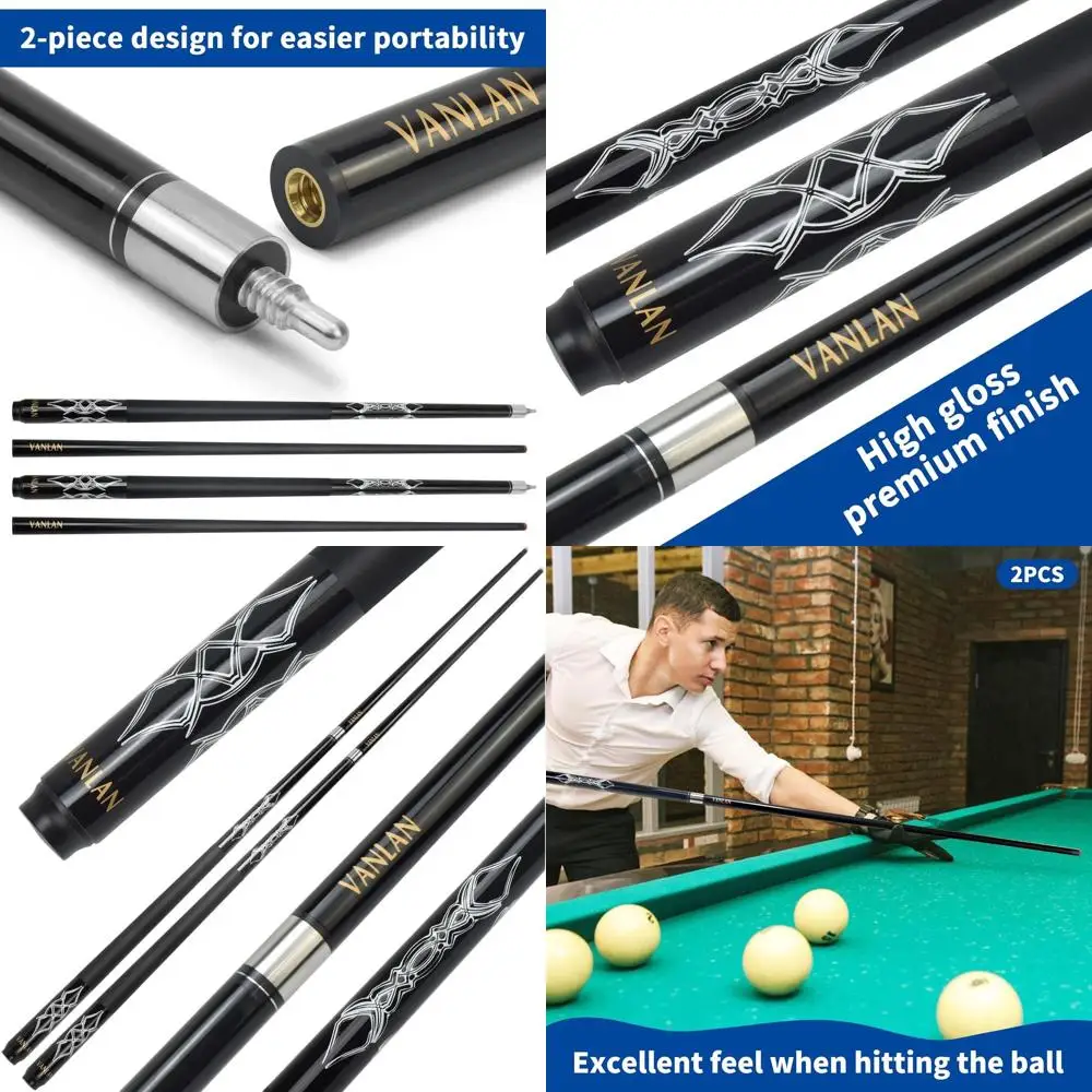 

Professional 58-Inch Carbon Pool Cue with Small Head for Snooker and Billiards Accessories (Black)
