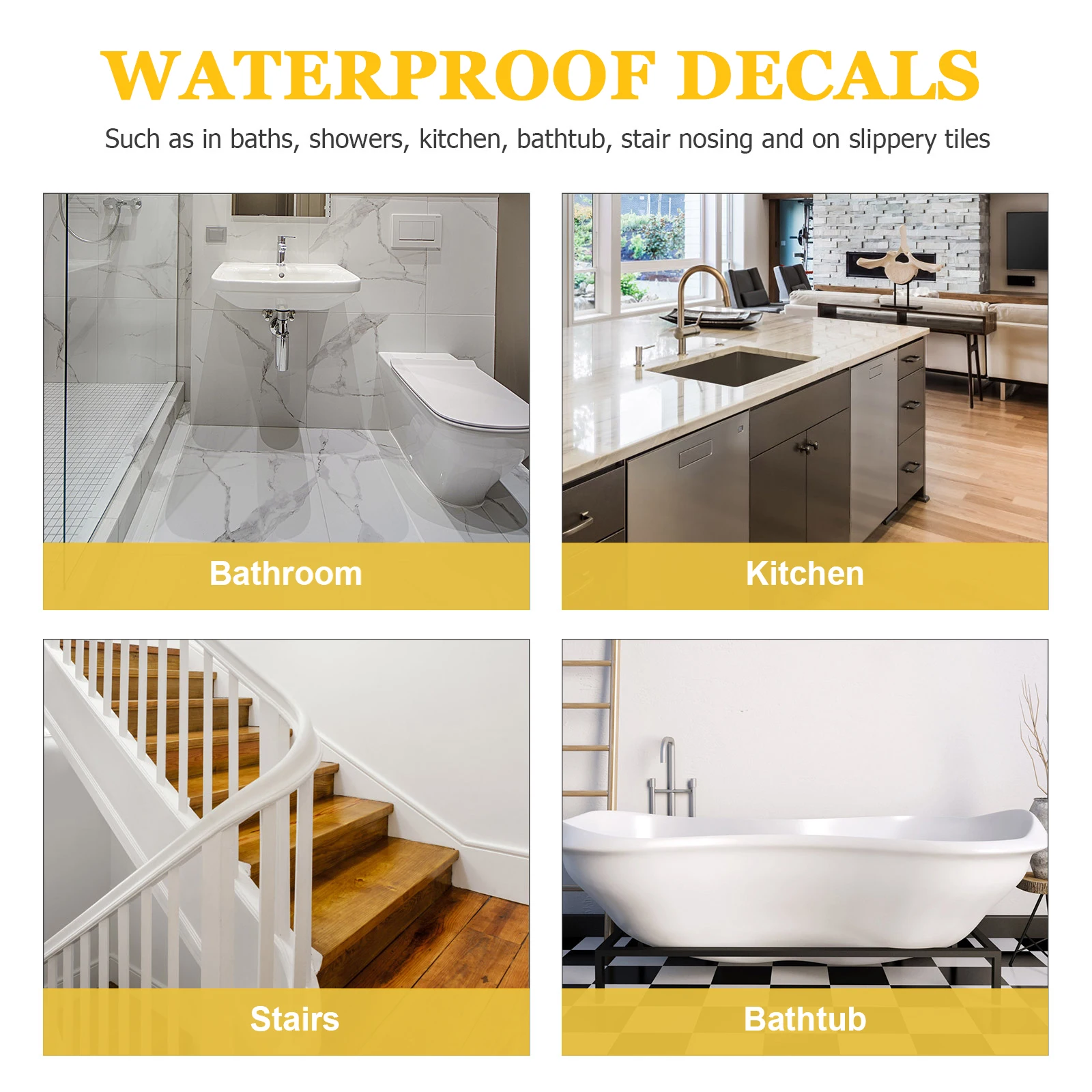 

Non Slip Bathtub Stickers Kids Adhesive Bath Decals Gothic Bathroom Decor Waterproof Tiles Easy Apply Hair Resistant