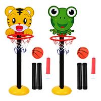 Portable Basketball Hoop Stand Adjustable Height Game Animals Board with Net for Kids Girls Outside Backyard Birthday