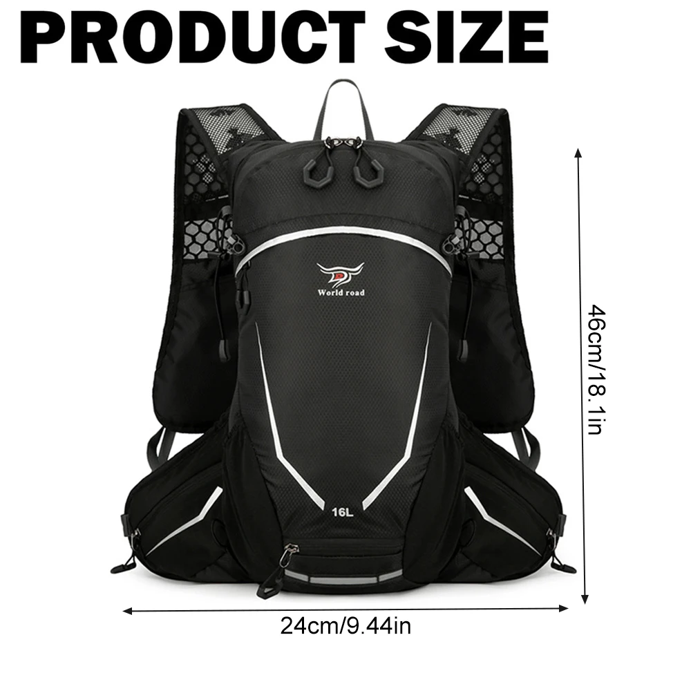 16L Outdoor Sport Cycling Run Water Bag Storage Hydration Pocket Backpack UltraLight Hiking Bike Riding Pack Bladder Knapsack