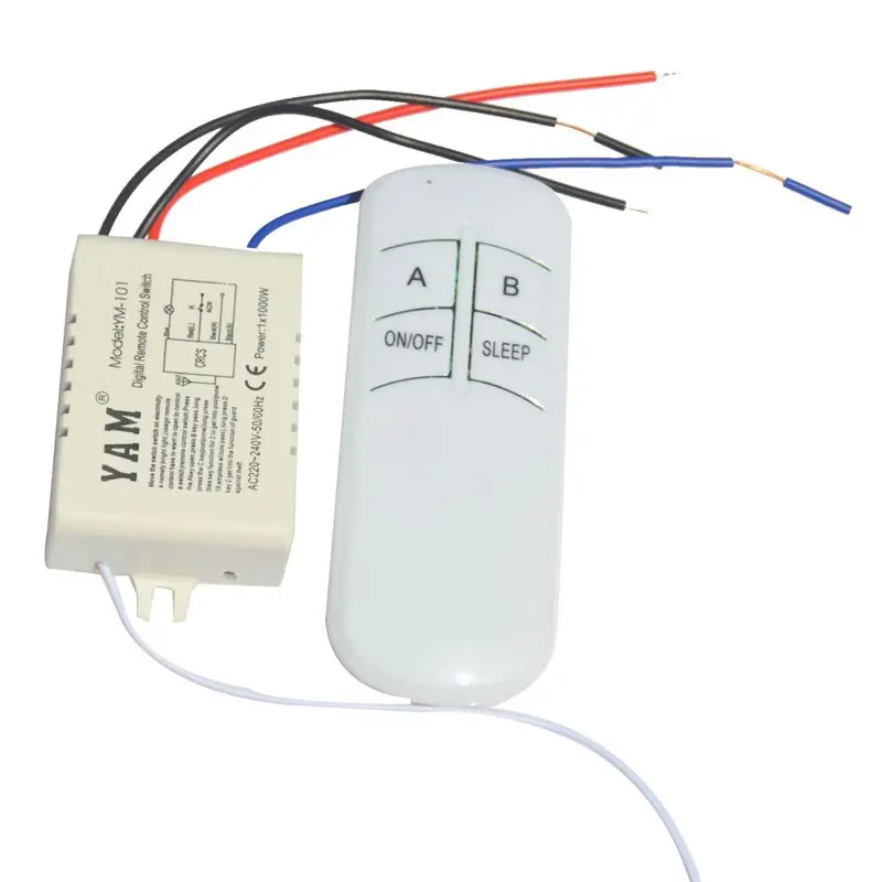 SHGO Wireless Remote Control Switch 1 Way 220V Lamp ON/OFF Controller Transmitter Receiver for Home Light Replacements
