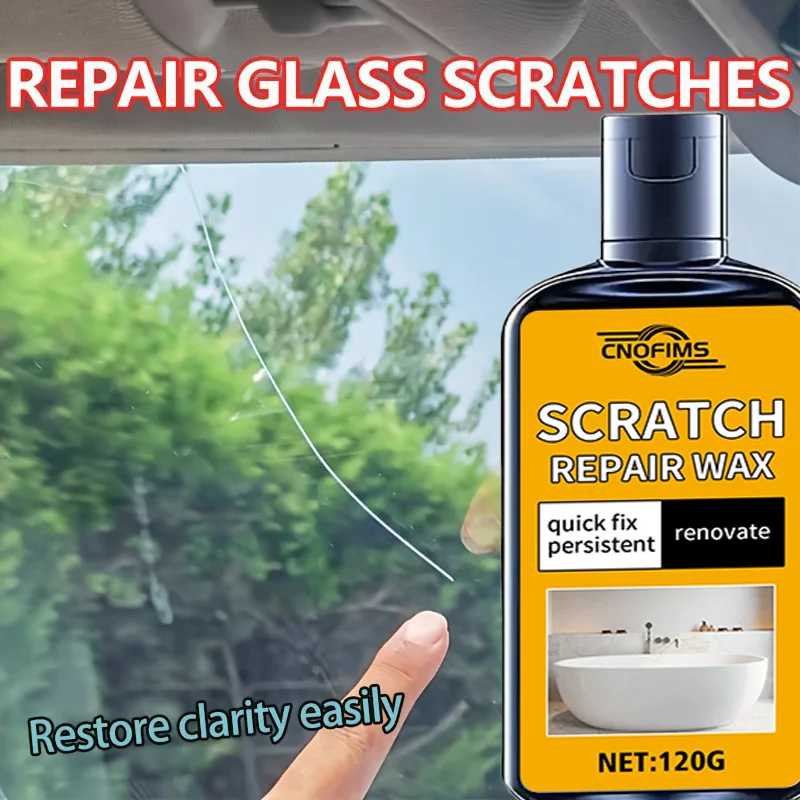 عامل إصلاح الخدوش الزجاجي - كريم إصلاح الخدوش لمفتاح باب الخزانة والنافذة، كريم تلميع الزجاج الأمامي للسيارة، الحل السريع كي