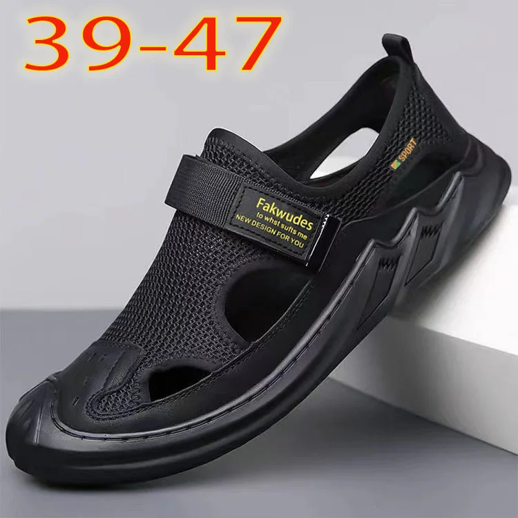 

Mesh breathable sports mesh shoes board men's soft leather youth sandals trendy large size sandals