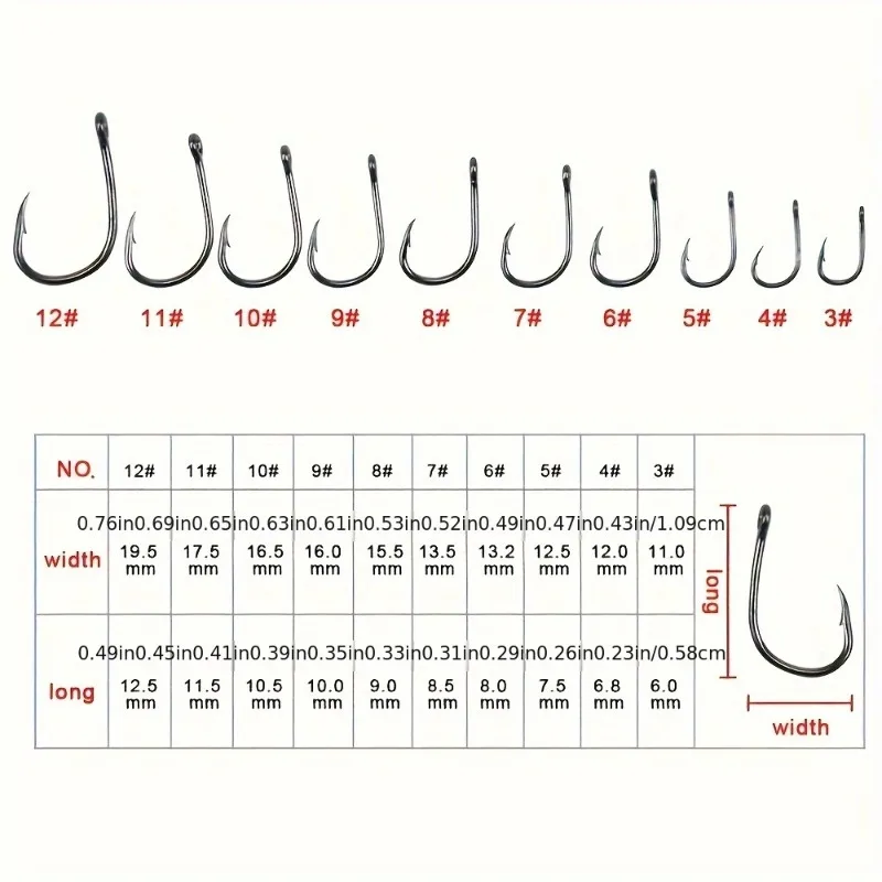500pcs Sharp Fishing Hooks 6