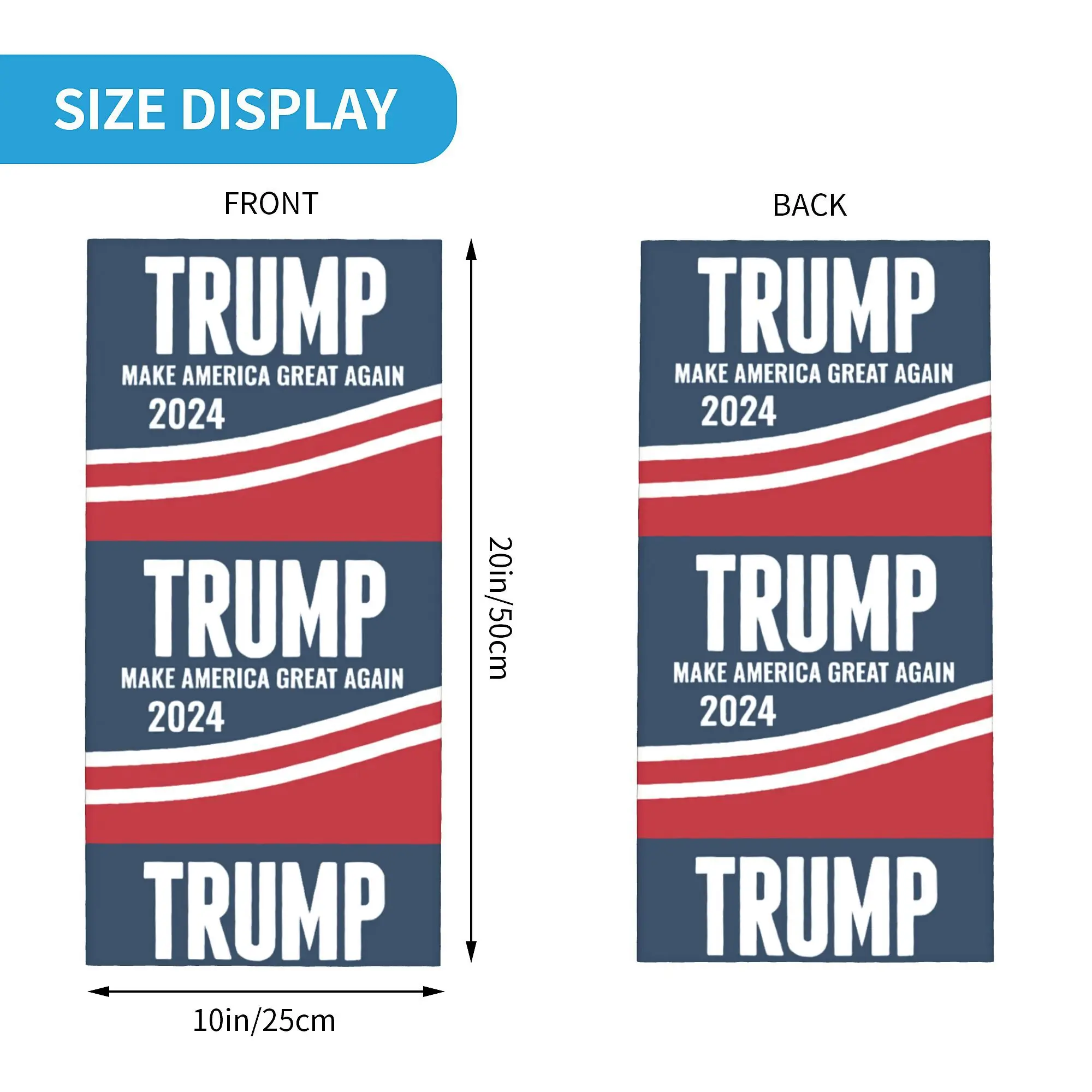 Custom Donald Trump Fight 2024 Bandana Neck Gaiter Windproof Face Scarf Cover Men Women  Headband Tube Balaclava