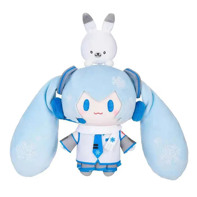 New Cute Snow Hatsune Miku Plush Keychain Cartoon Anime Stuffed Doll Student Backpack Zipper Decoration Friend Festival Gift Toy