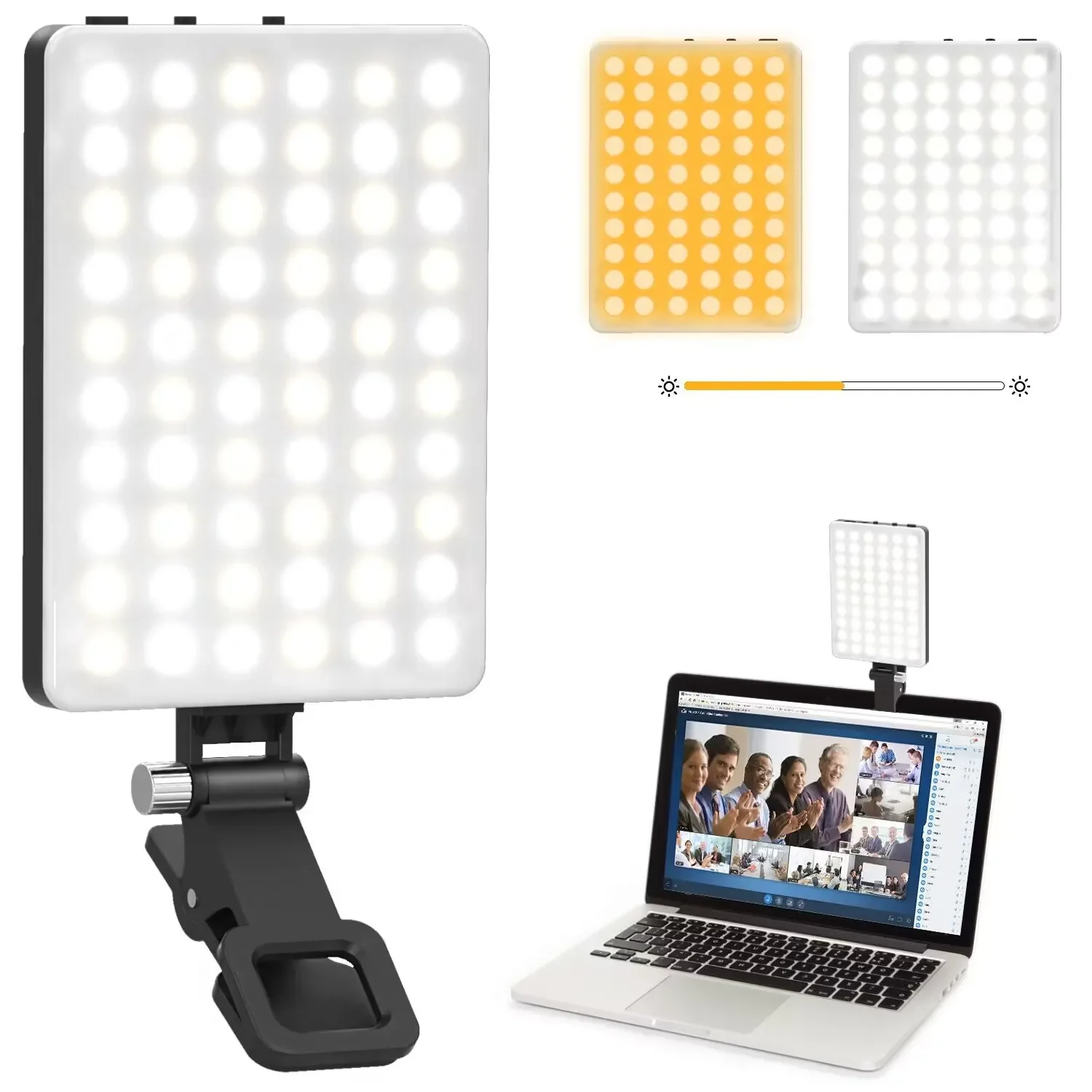 Rechargeable Selfie Light for iPhone iPad, Laptop, Tablet Computer Clip 3 Light