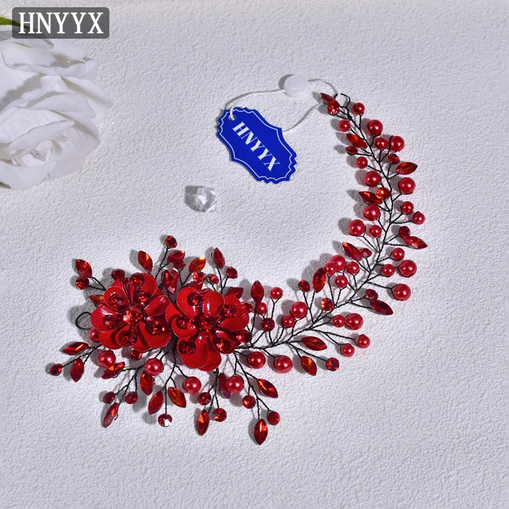 

HNYYX Flower Bridal Headband Fashion Crystal Wedding Hairband Women Crystal Handmade Hair Accessories Party Prom Headpiece A265