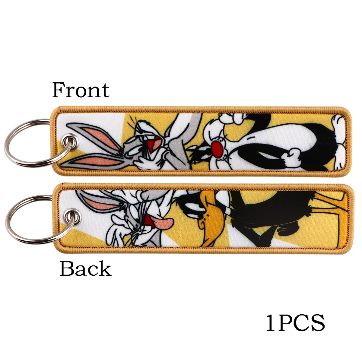 Cute Animal Keychain for Motorcycle Cartoon Key Chain for Women Men Gifts and Cars Key Tag Embroidery Key Fobs Fashion Jewelry