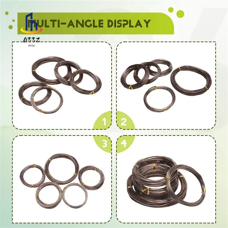 

A33Z-5 Roll Tree Training Bonsai Wire Cutter Анодированная алюминиевая проволока для удержания ветвей бонсай Маленькие стволы (коричневый)
