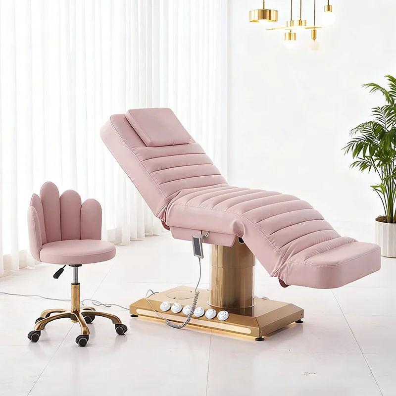 eh-Luxury Esthetician Massage Table Eye Lash Bed Modern Salon Furniture 3 Motors Electric Pink Cosmetic Spa Beauty Facial Bed@