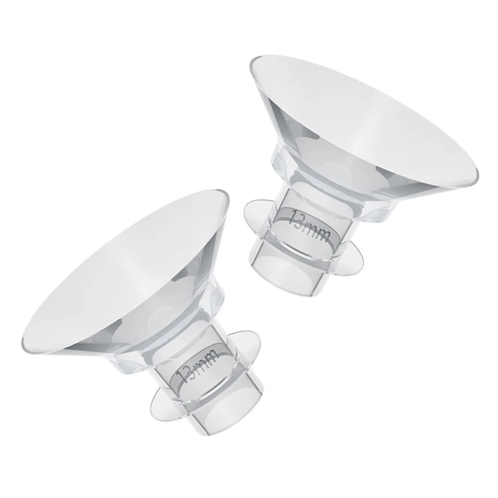 

2Pcs Flange Inserts Silicone Breast Pump Replacement Parts Flexible Wearable Electric Pump Accessories Washable Transparent