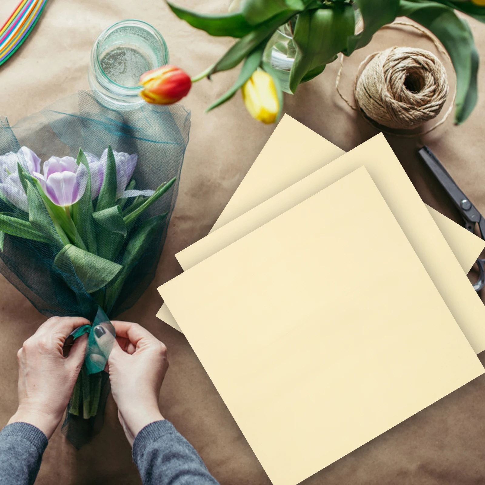 

20pcs Bouquet Wrapping Paper Flower Wrapping Paper Bouquet Thick Opaque Solid Color Floral Packaging for Flowers Gift Craft