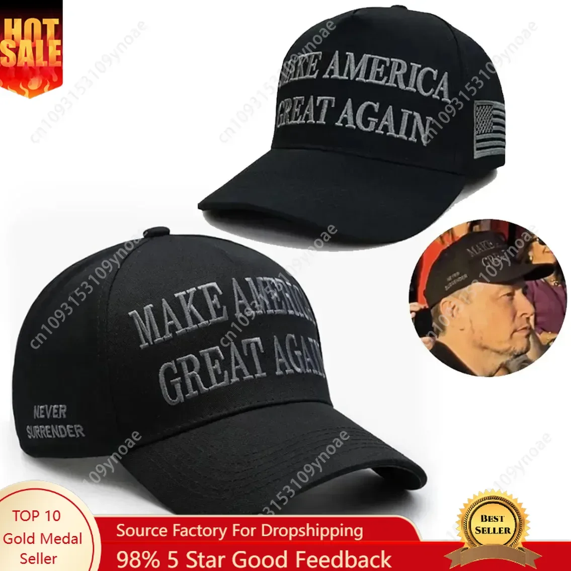 

Trump Musk 2024 Hat 45 47 MAGA Hat Trump Musk Black Cap Make America Great Again Slogan with USA Flag Men Women Adjustable