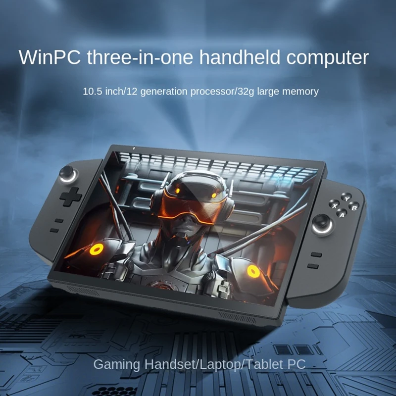 10.5" Windows Handheld Gaming console Touchscreen Laptop 16GB DDR4 512GB PCIe N95, 1920x1280 FHD, Detachable Gamepad