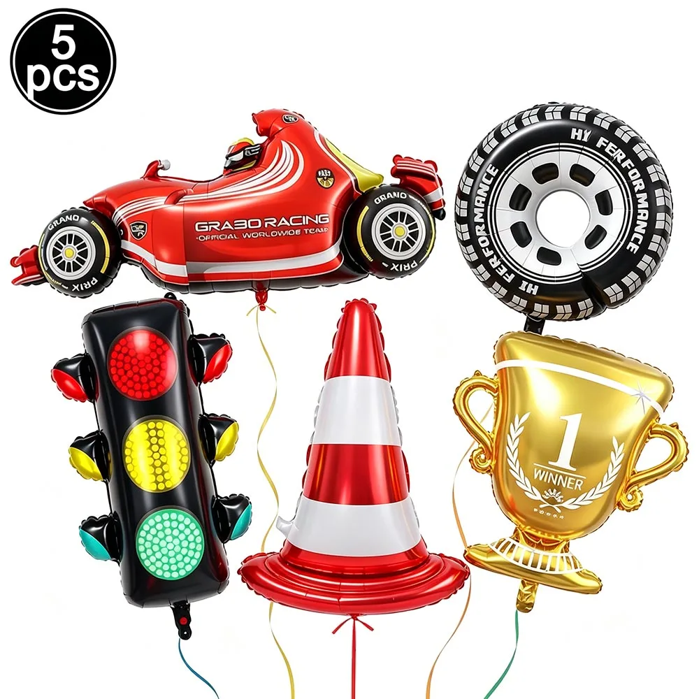 Traffic Cone Balloon Race Car Party Supplies Wheel Balloons Car Balloon Traffic Light Gas Station Car Theme Birthday Party Decor - view 3