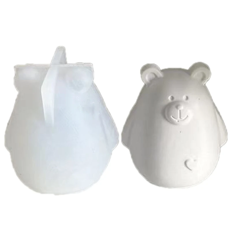 ZB91-Molde decorativo con forma oso, moldes para velas, molde aromaterapia animales, regalo hecho a mano