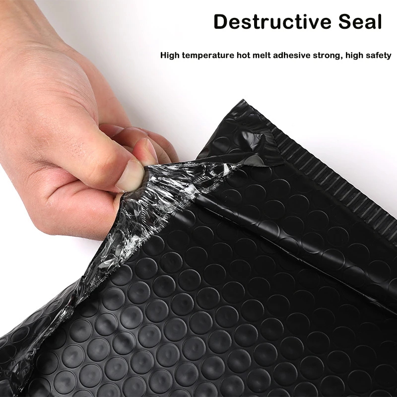 50Pcs Black Bubble Mailers Poly Envelope Bags Self Seal Mailer Padded Shipping Gift Package Waterproof Business Packing Bag