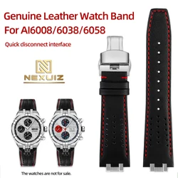 Special Genuine Leather Watch Strap For Maurice Lacroix AIKON Series AI6008 AI6038 AI6058 Watch Band Butterfly Buckle Bracelet