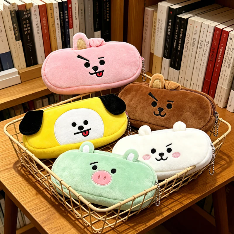 BT21 Pen Bag Creative Animal Pen Bag Thin Printed Rectangular Stationery, Learning Supplies, Makeup Supplies Storage view 2