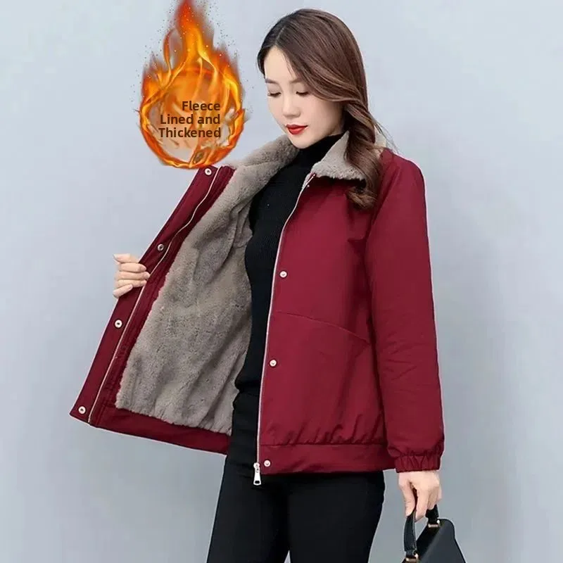 

Thiened Fce Warm Cotton Jaet Casual Outerwear Winter New Sle plus Size Slimming Thiened Cotton Coat Versatile Faion