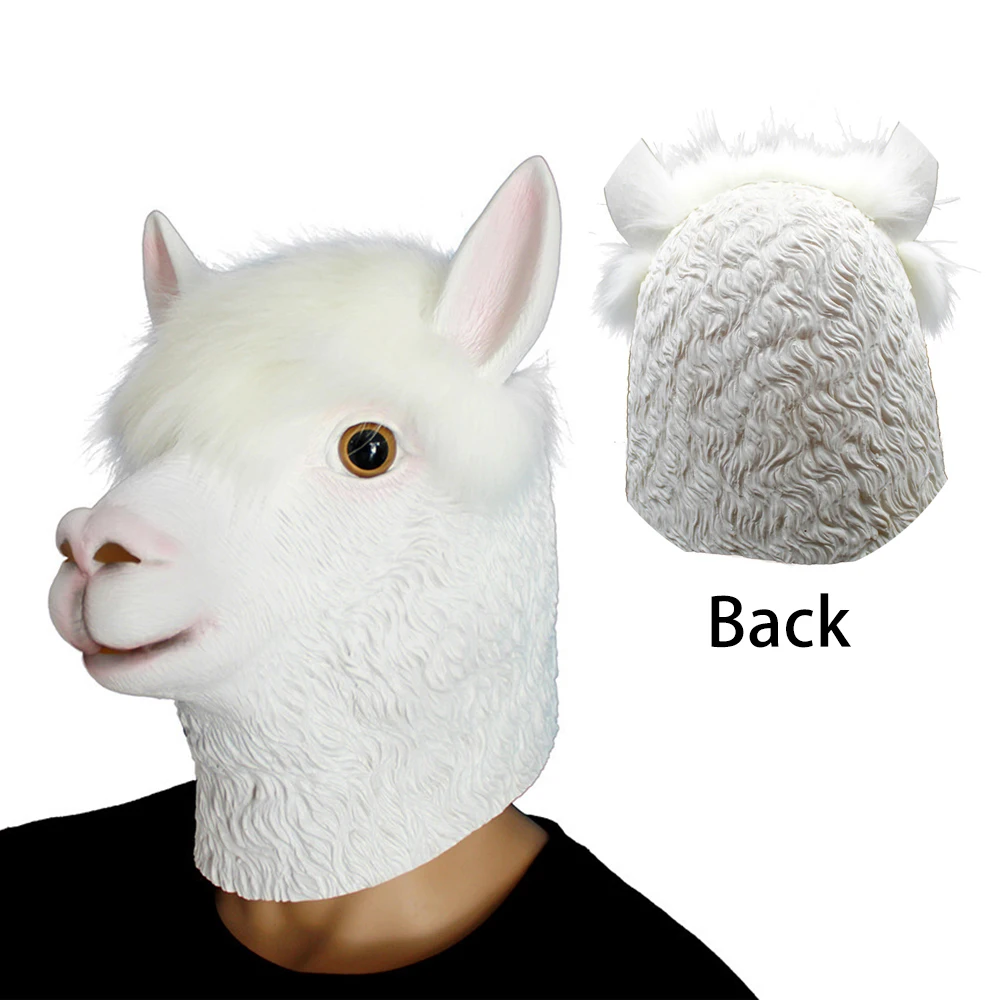 

Halloween Party Funny Headgear Cute Latex Alpaca Mask Animal Headgear Festival Masquerade Ball Party Costume Props