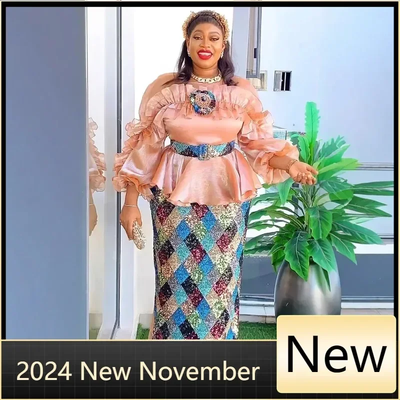 

Customized Elegant African Dresses for Women 2025 Africa Clothing Plus Size Christmas Wedding Party Long Dress Dashiki Ankara Ou