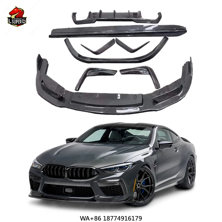 

Углеродное волокно V-образный стиль, передняя губа, задний диффузор, боковые юбки, комплект кузова для M8 Bodykit