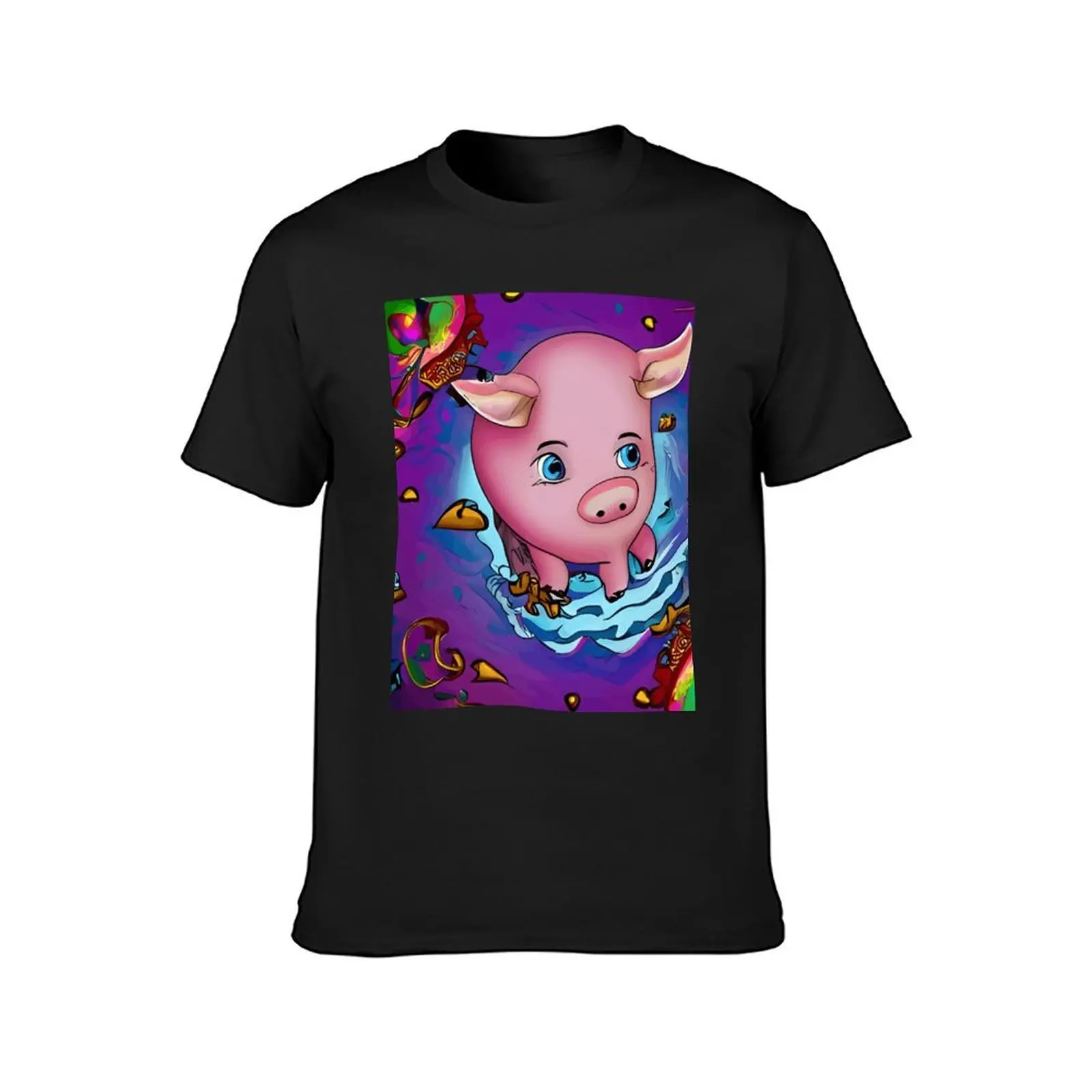 The Piglet And Sea Serpent T-Shirt summer clothes customizeds quick-drying boys animal print mens graphic t-shirts anime