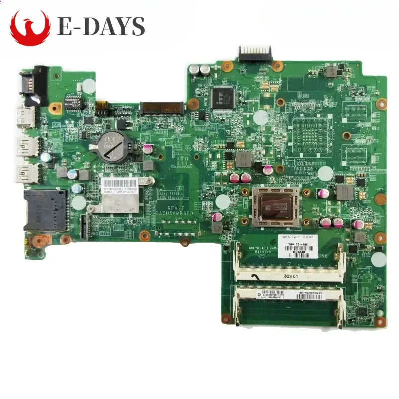 

For HP Pavilion 15-B 15-Z Laptop Motherboard DA0U56MB6E0 REV:e 709175-501 Notebook Mainboard A8-4555M UMA DDR3 100% Tested Ok