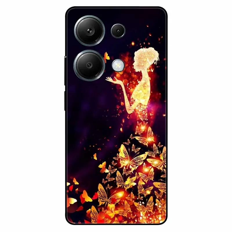 For Xiaomi Poco M6 Pro 4G Case TPU Soft Painted for Xiaomi Poco M6 Pro Global Silicone Cover Lovely Fundas on M6Pro Protective
