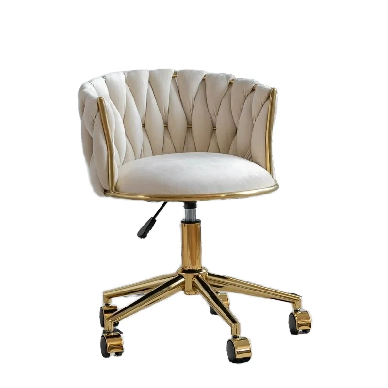 Light Luxury Popular Makeup Chair Bedroom Dressing Stool Home Leisure Office Anchor Golden Nail Chair
