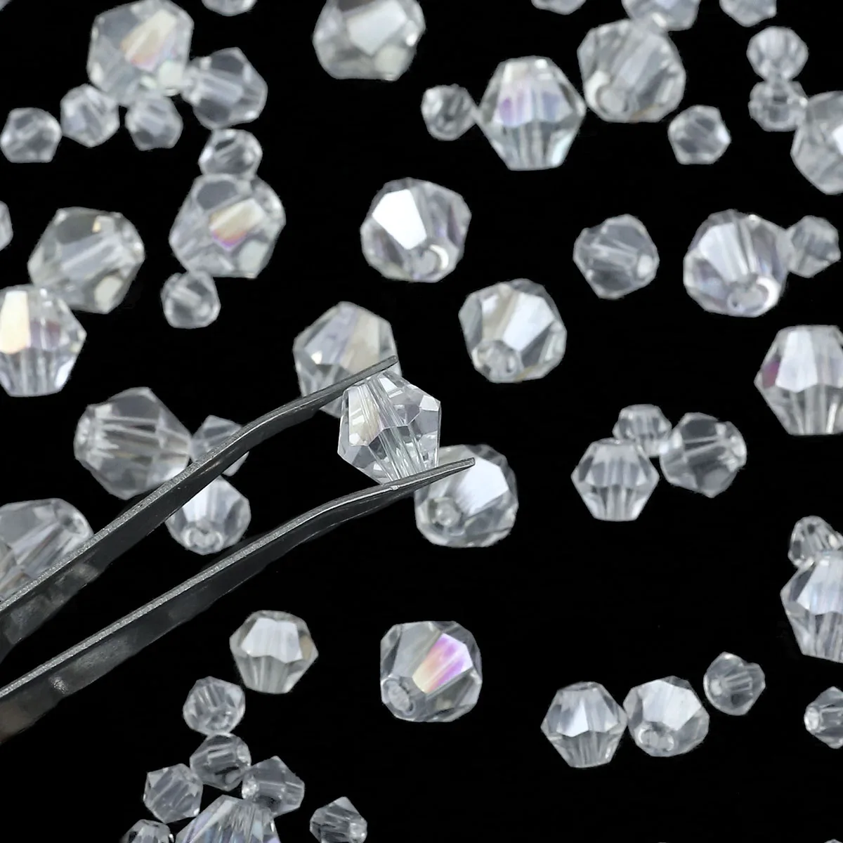 White AB Color Bicone transparent Austrian Crystal Glass Loose Spacer Beads for Jewelry Making Bracelet Necklace DIY 3/4/6/8mm