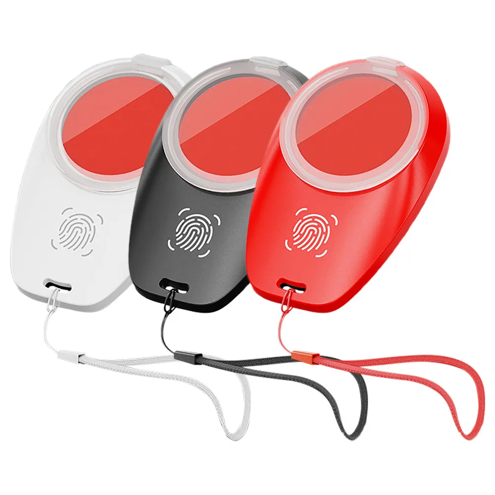 Immagine 5: Set di 3 Tampone per Impronte Digitali Compatti, Asciugatura Rapida, Rosso, con Cordino Portatile per Contabilità Finanziaria e Documenti d'Identità