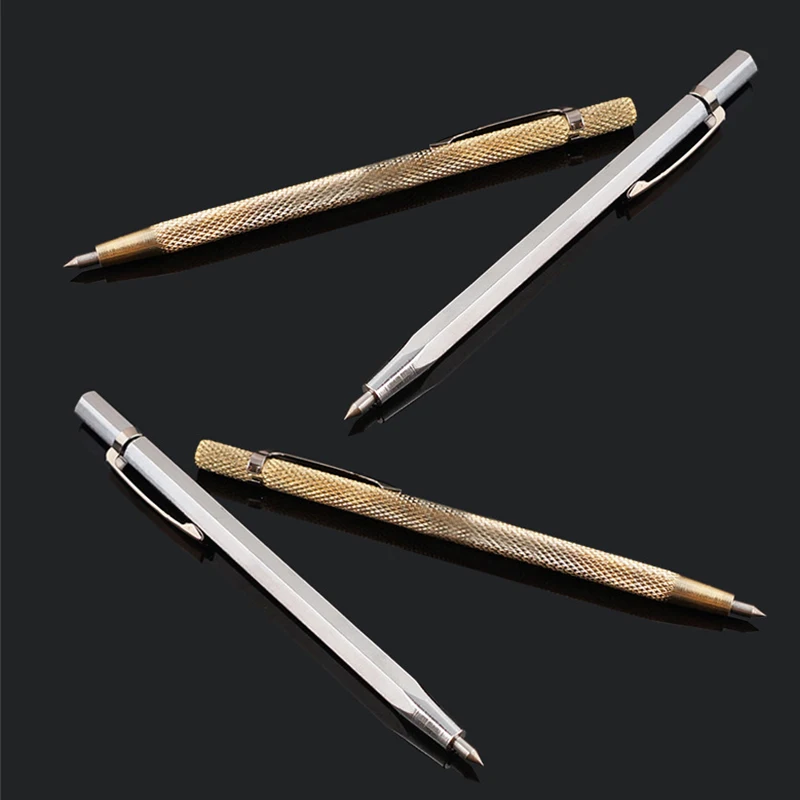 Penna per incisione con pennarello in metallo diamantato tipo 3 pezzi penna stilo con pennino in carburo di tungsteno per strumento manuale per incisione su legno in metallo ceramico di vetro
