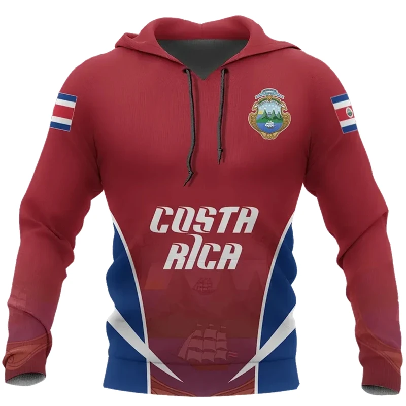 Costa Rica Flag Map 3D Printed Hoodie For Men Clothes Fashion National Emblem Sweatshirts Casual Male Hoody Women Pullovers Top