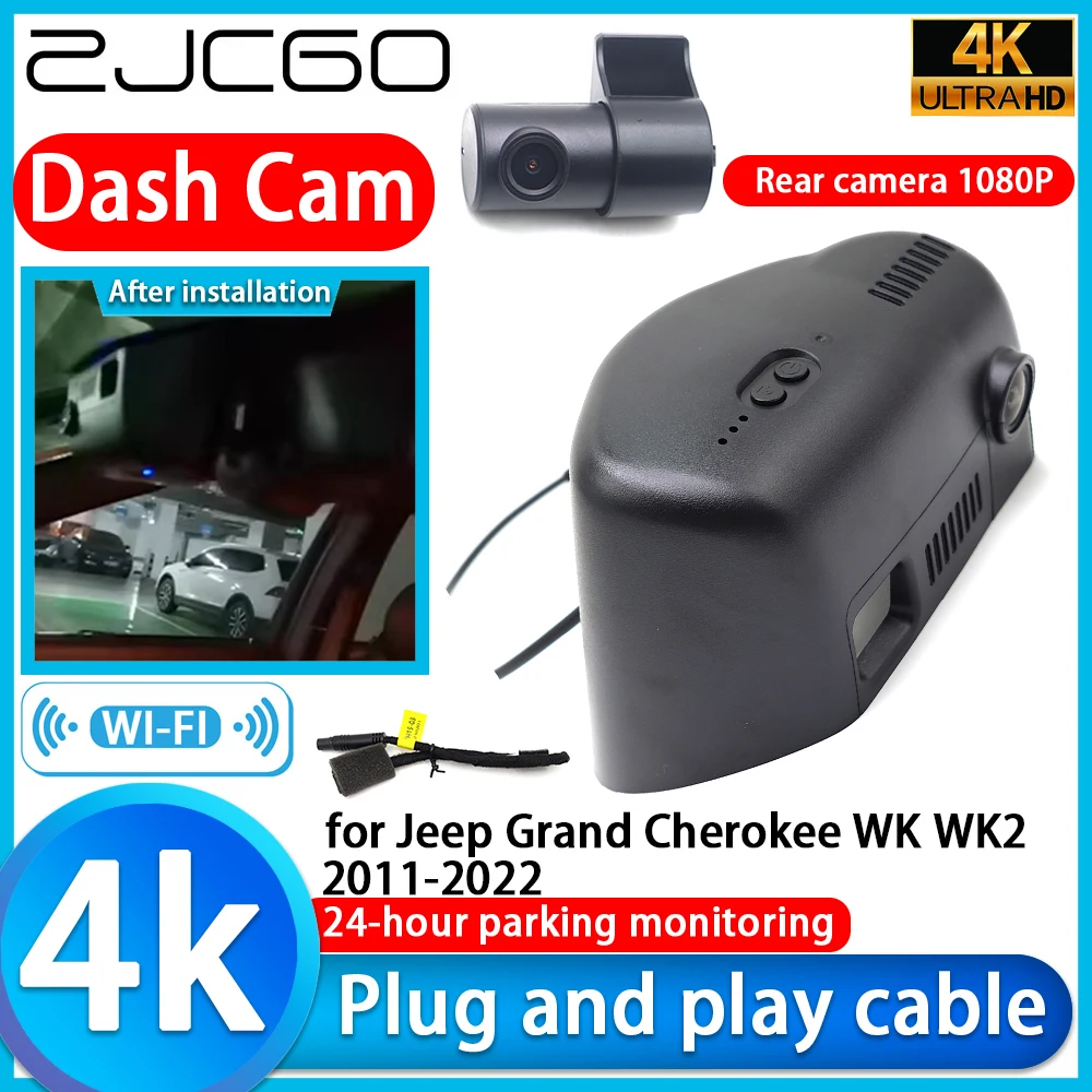 ZJCGO para Jeep Grand Cherokee WK WK2 2011-2022, Cámara DVR 4K para Coche, Cámara de Tablero 2160P con Lente Sony, Grabación de Video con Monitoreo 24h