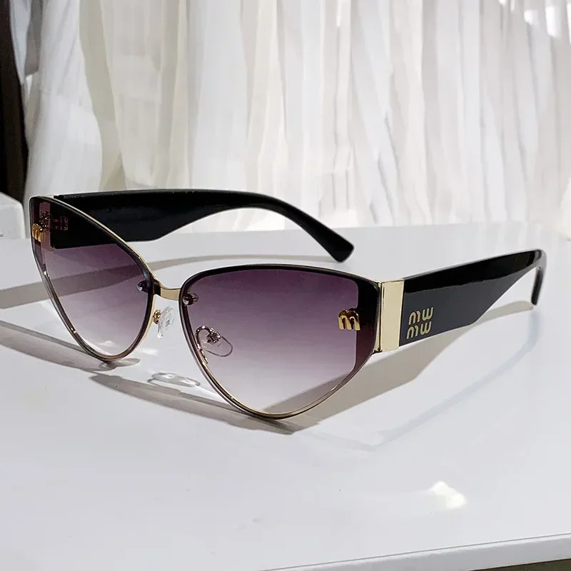 

2025 New M Cat Eye Sunglasses Ladies European and American Internet Celebrities Ins Retro Sun Glasses Women Men Trend UV400