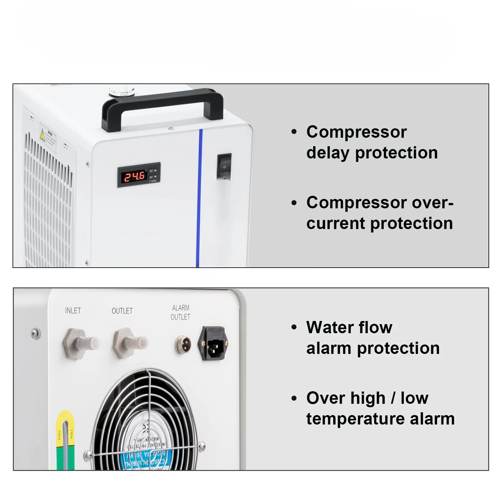 Enfriador de Agua Industrial 2026SIHAO CW-5000 CW-5200, Enfriador de Agua para Termólisis, Enfriador para Grabador Láser, para Tubo de CO2 de 80W-130W