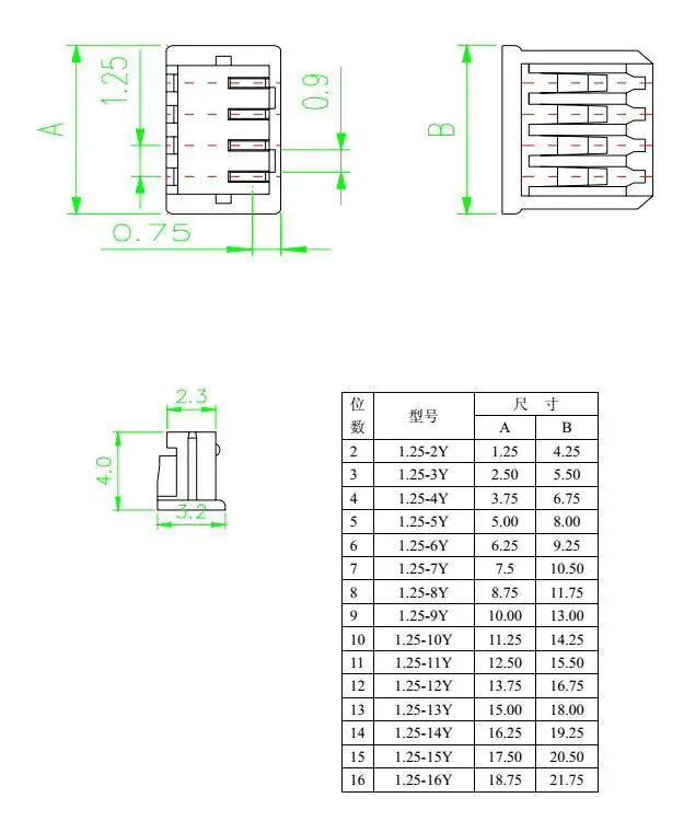 10 Stück 1,25 mm Luftanschlusskabel 2P 3P 4P 5P 6P Stecker Buchse Anschlusskabel Einzelkopf Elektronik – Detail 1