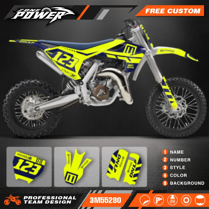 

Powerzone for Husqvarna TC65 Motorcycle Graphics Decals Stickers Kits for Husqvarna TC65 TC 65 2016-2023 Number Name Custom