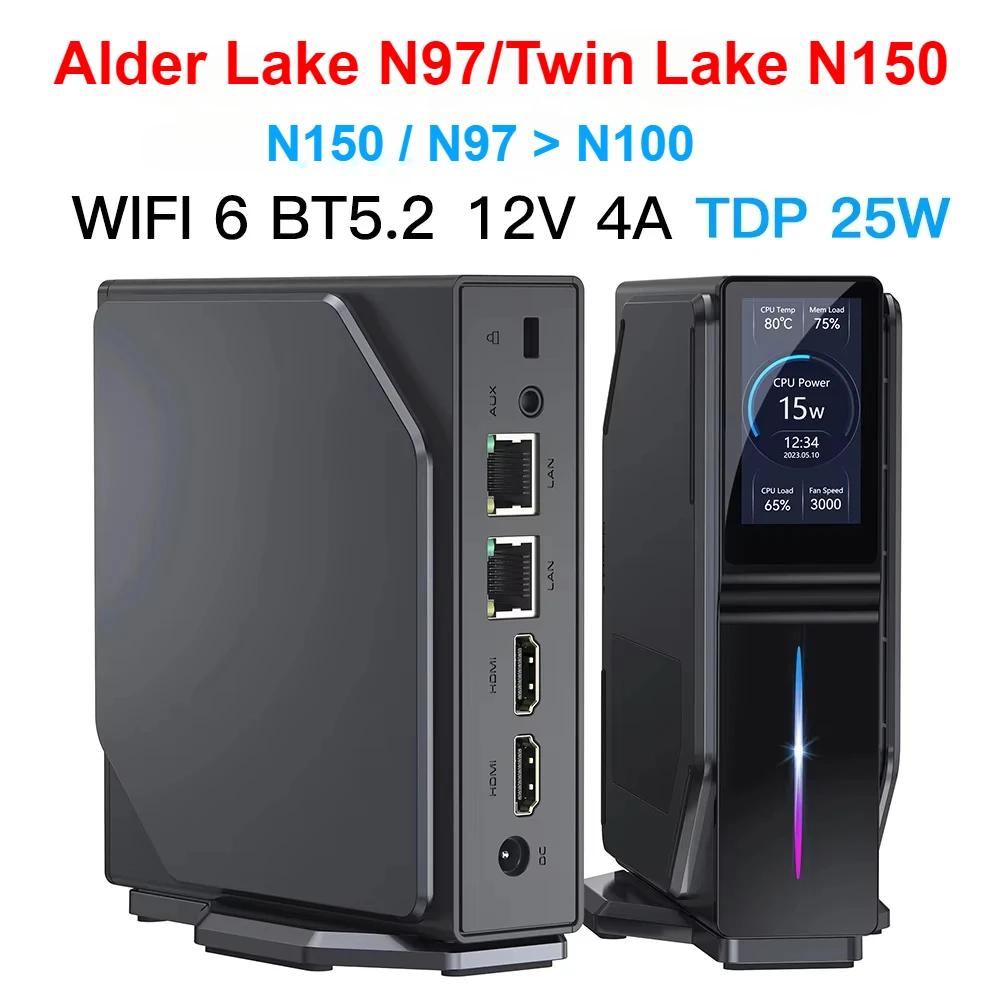 SZBOX S1 Alder Lake N97 MINI PC Twin Lake N150 DDR4 3200Mhz 16GB 512GB SSD Win11 WIFI6 BT5.2 MINI PC Gamer Computer VS N100