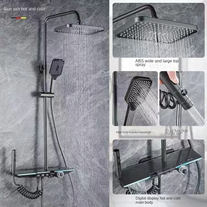 Intelligent Constant Temperature Digital Shower Head Set Hydroelectric Power Generation Copper Waterway Core Ceramic Valve Core