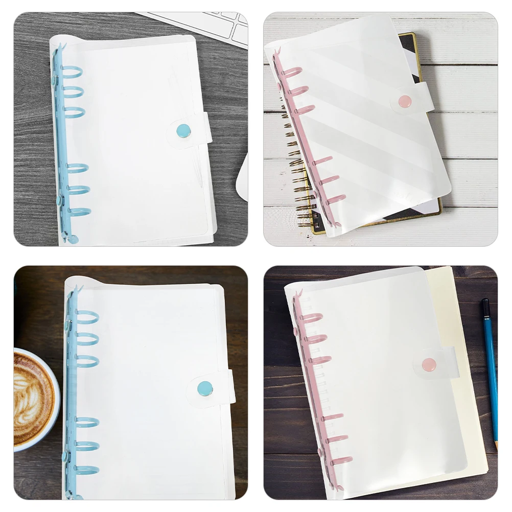 2 шт., прозрачная пластиковая папка для ноутбука формата А6 для офиса, школы, бумажный органайзер, кольцо для хранения файлов документов, эстетичная крышка для переплета