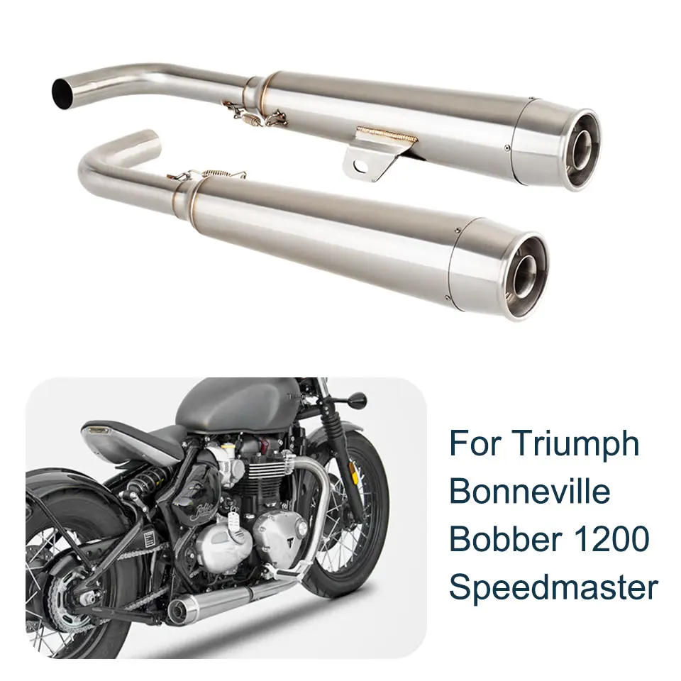 Motorcycle exhaust muffler system For Triumph Bonneville Bobber 1200 2017-2023 bobber 1200 exhaust  Speedmaster 2021-2023