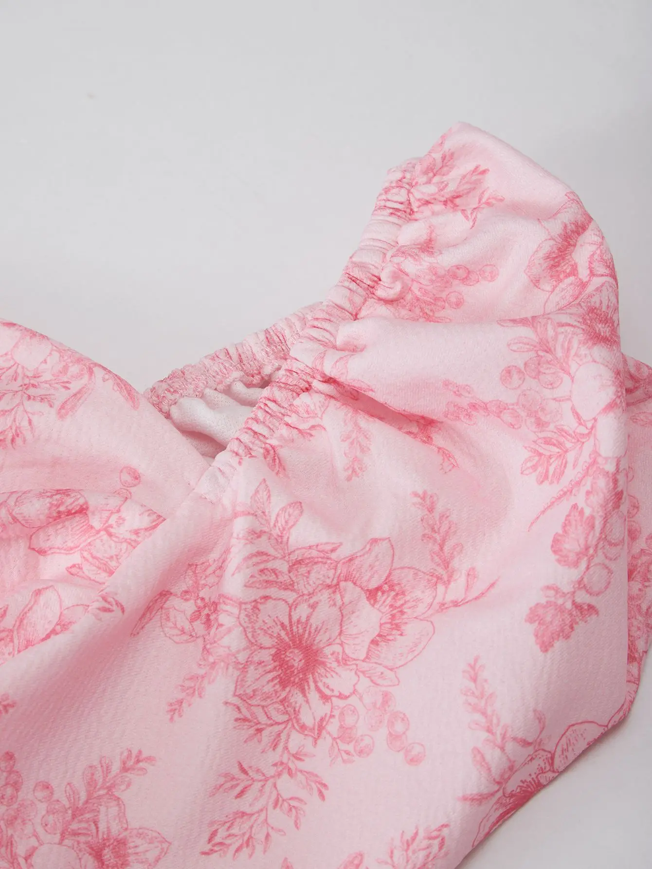 Elegantes Damenkleid mit Blumenmuster und Puffärmeln, modisches langes Kleid, Freizeitkleid, Urlaubskleid, Sommerkleid, Dropshipping – Detail 10