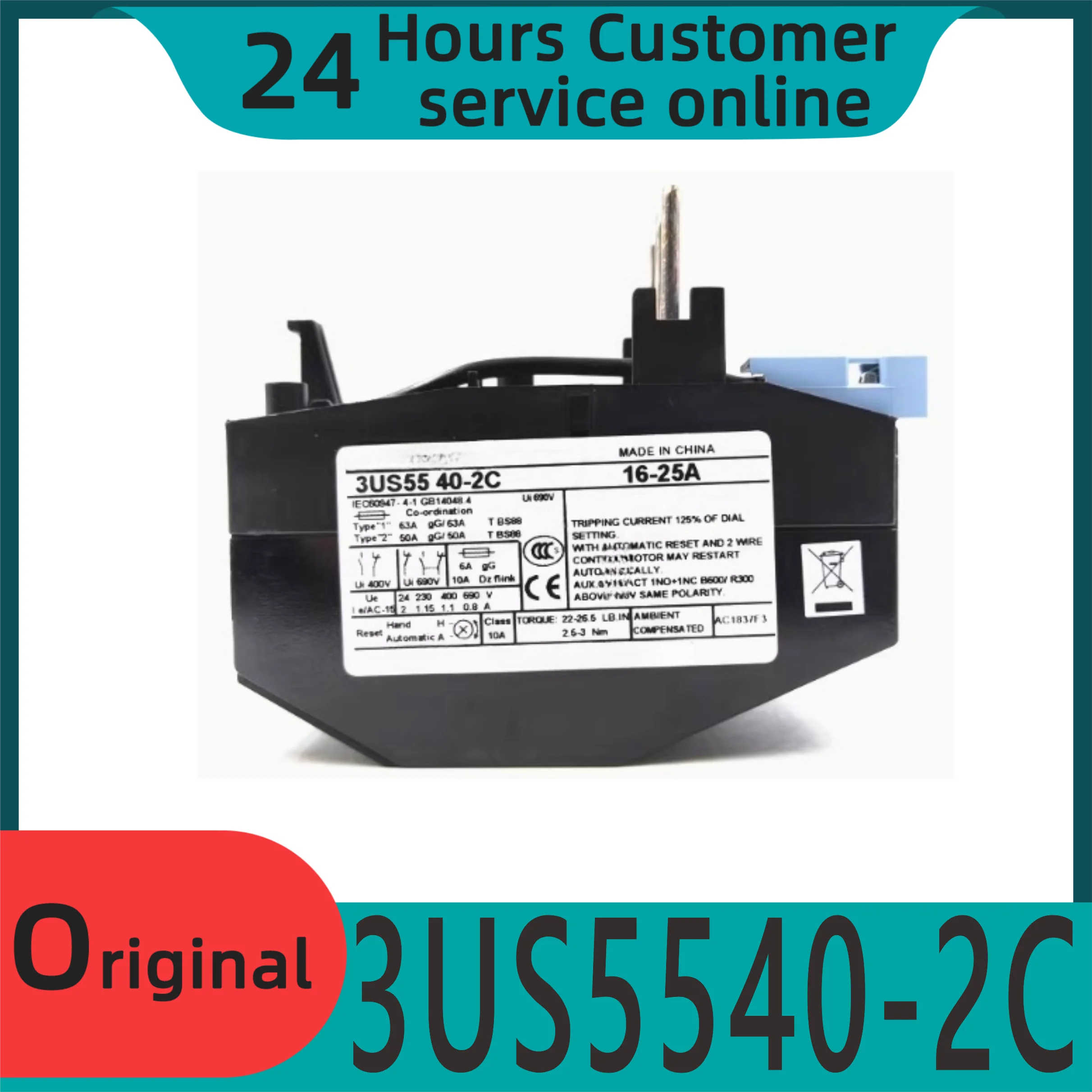 

Brand new original 3US5540-2C thermal relay 3US 3US55 40 16-25A